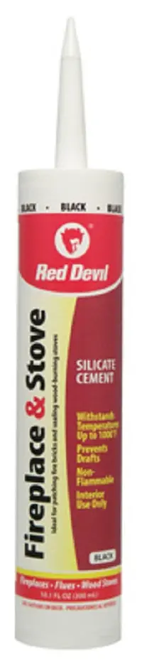 Red Devil 0466 10.1 Oz Tube Of Black Fireplace & Stove Repair Sealant - Quantity Of 12 1