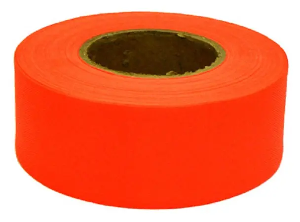 Hanson 17000 150 Ft Glo Orange Vinyl Flagging Tape / Marking Ribbon - Quantity Of 6 1