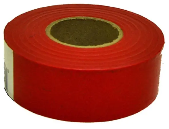 Hanson 17002 150 Ft Glo Red Vinyl Flagging Tape / Marking Ribbon - Quantity Of 24 1