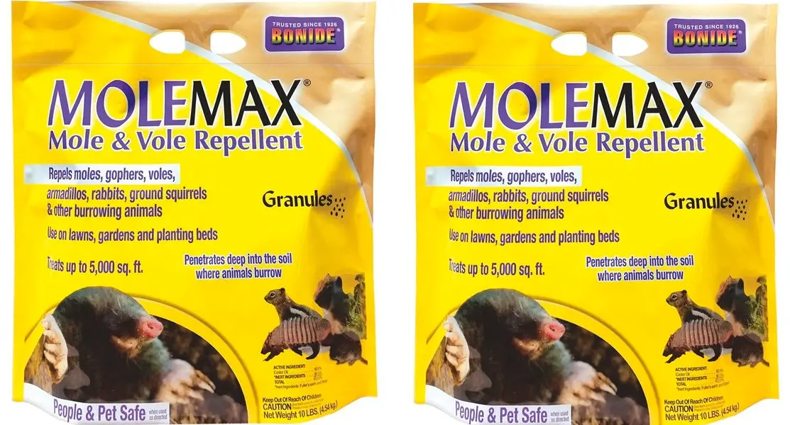 Bonide 692150 10 Lb Bag Of Molemax Mole & Vole Repellent Granules - Quantity Of 2 1