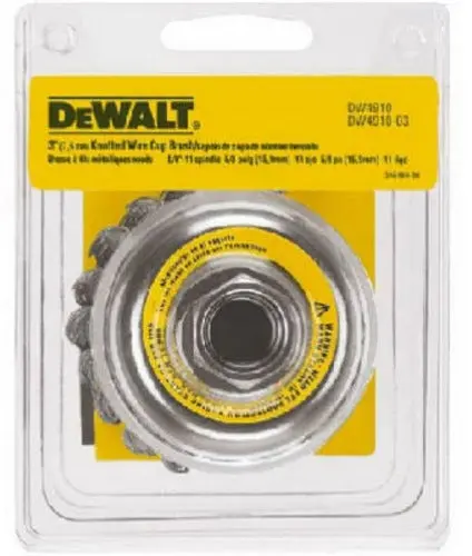 Dewalt Dw4910 3 Inch Carbon Steel Knotted Wire Cup Brush - Quantity Of 7 1