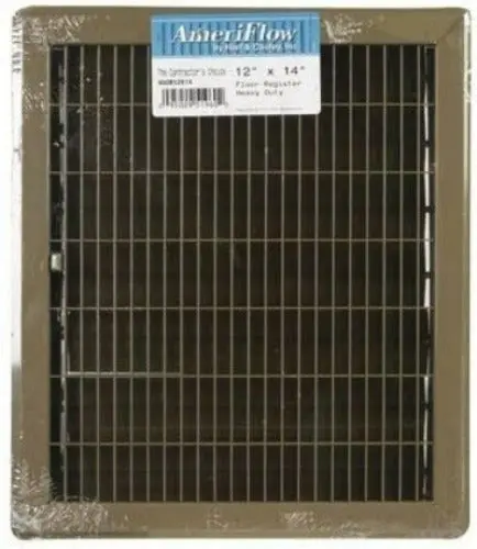 American Metal 400B12x14 12" X 14" Brown Steel Heavy Duty Gravity Floor Register - Quantity Of 3 1