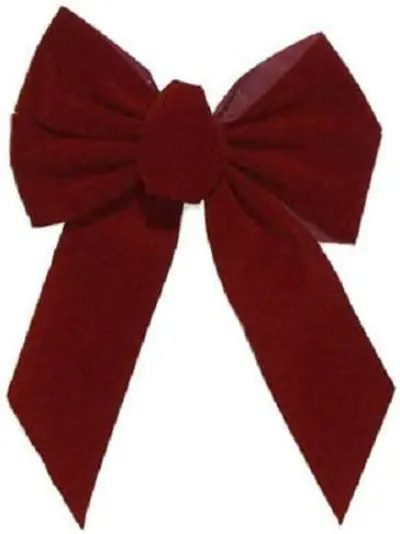 Holiday Trim 7822 10" X 13" X 3" 5 Loop Burgundy Velvet Holiday Christmas Bow - Quantity Of 10 1