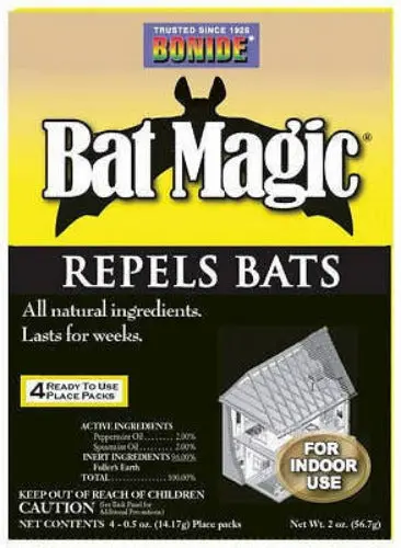 Bonide 876 4-Pack Bat Magic All Natural Non Toxic Bat Repellent For Indoors - Quantity Of 8 1