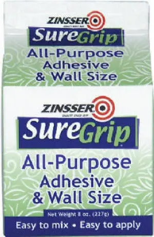 Zinsser 62008  8 Oz Sure Grip All Purpose Adhesive & Wall Size - Quantity Of 10 1
