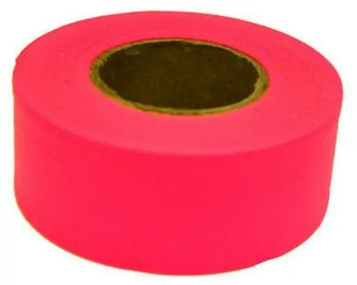 Hanson 17003 150 Ft Glo Pink Vinyl Flagging Tape / Marking Ribbon - Quantity Of 48 1