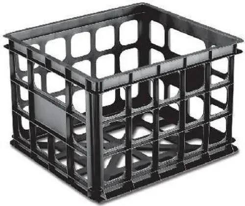 Sterilite 16929006 Black Plastic 15-1/4"L X 13-3/4"W X 10-1/2"H Storage Crates - Quantity Of 18 1